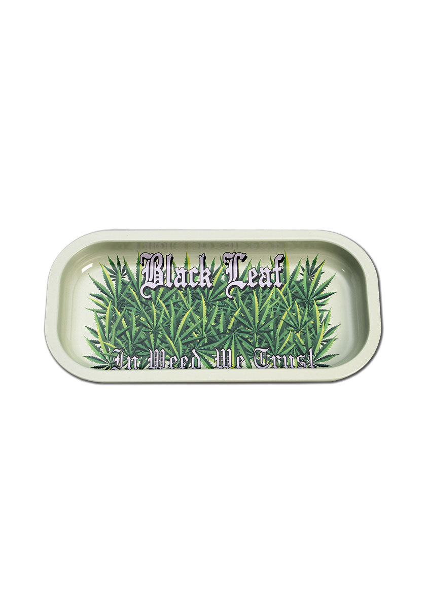 Black Leaf Rolling Tray 206x105x18mm Metall - viele Designs