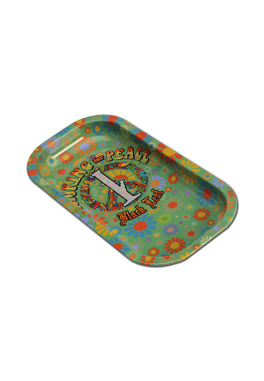 Black Leaf Rolling Tray 206x105x18mm Metall - viele Designs