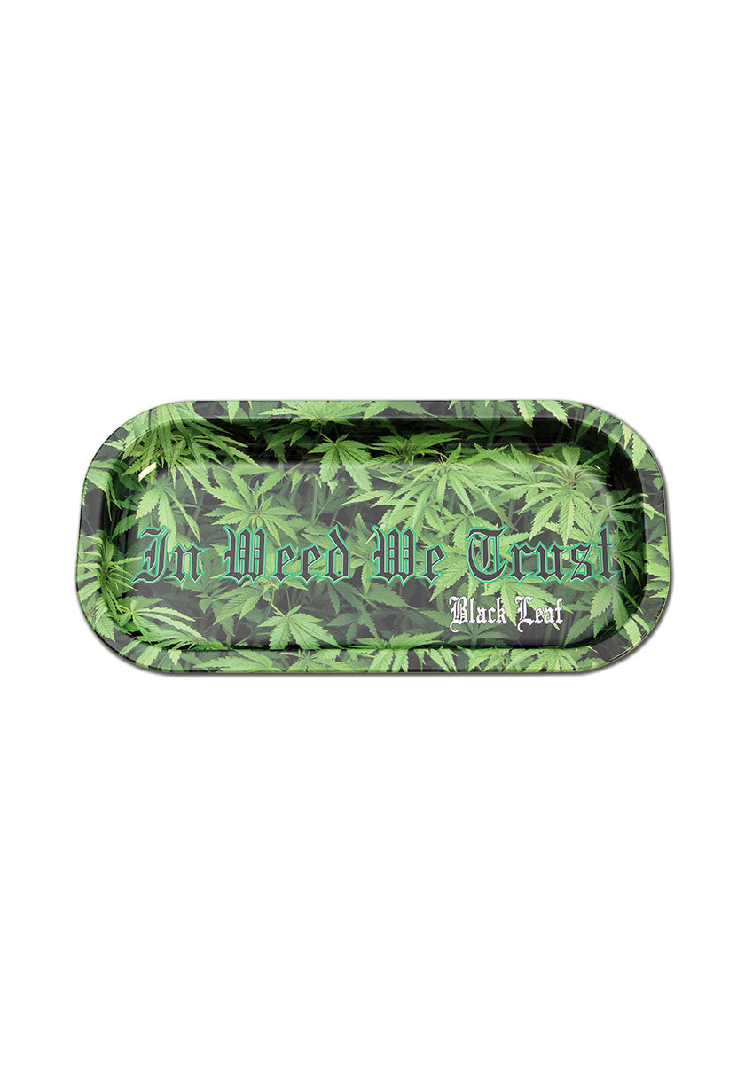 Black Leaf Rolling Tray 206x105x18mm Metall - viele Designs