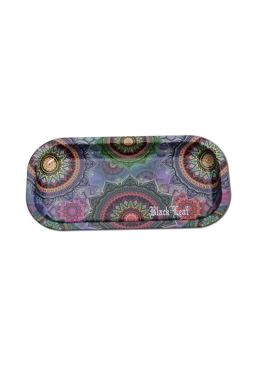 Black Leaf Rolling Tray 206x105x18mm Metall - viele Designs