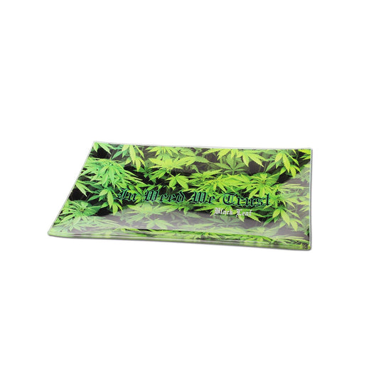 Black Leaf Rolling Tray Black Leaf Size L aus Glas