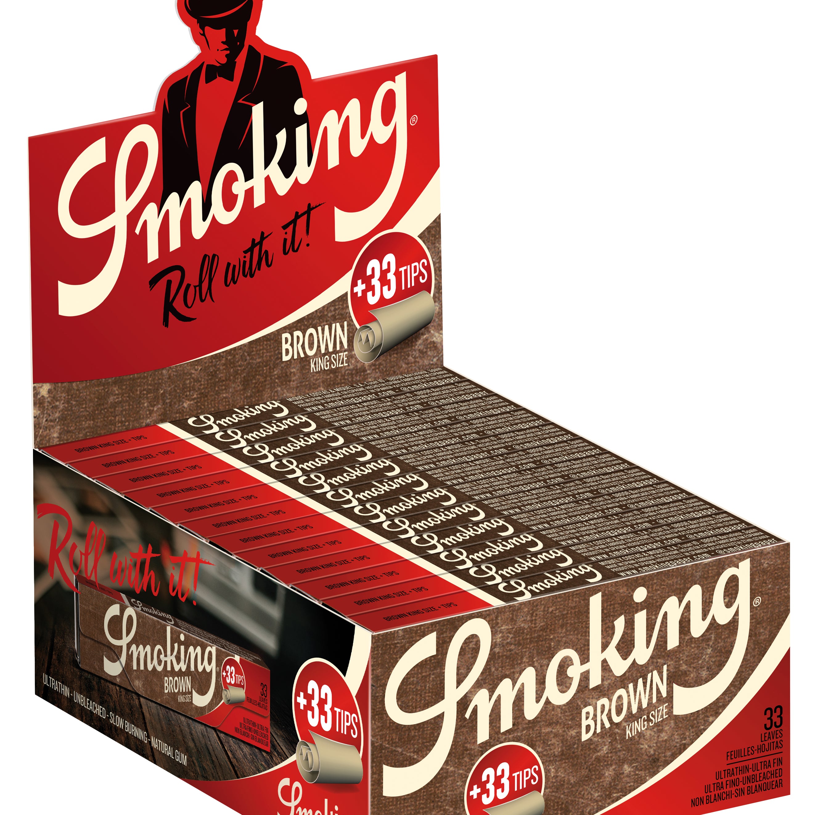 Smoking Paper "Brown" - KingSize Drehpapier - mit Filtertips