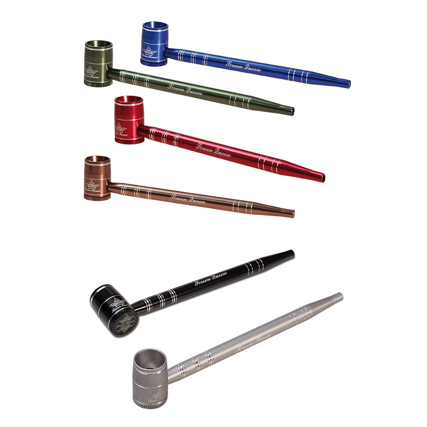 Black Leaf, Screen Queen, Sieblose Handpfeife aus Aluminium in vielen Farben