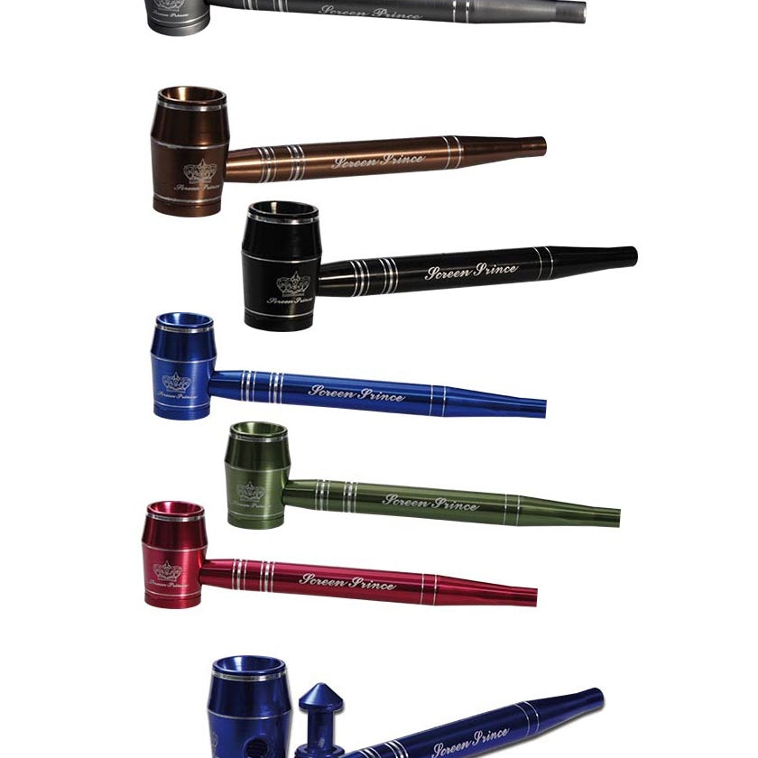 Black Leaf, Screen Prince, Sieblose Handpfeife aus Aluminium in vielen Farben