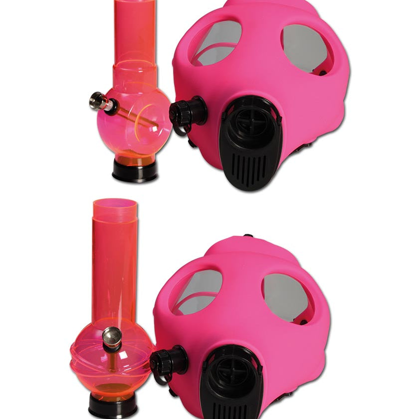 Gasmaske mit Acyrlbong Gasmaske - Pink - dein-Onlineheadshop.de