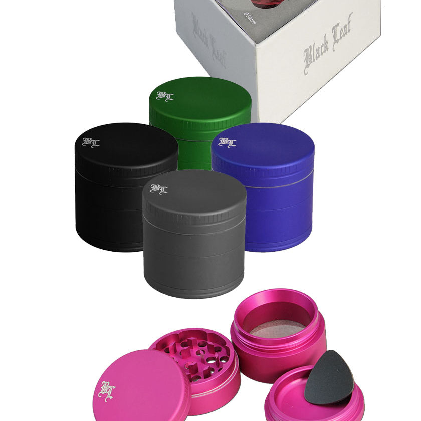 Black Leaf - Aluminiumgrinder 4-tlg. - viele Farben - Ø 49mm - dein-Onlineheadshop.de