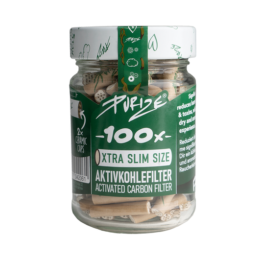 PURIZE Aktivkohlefilter Xtra Slim - Ø 5,9mm - 100er Glas