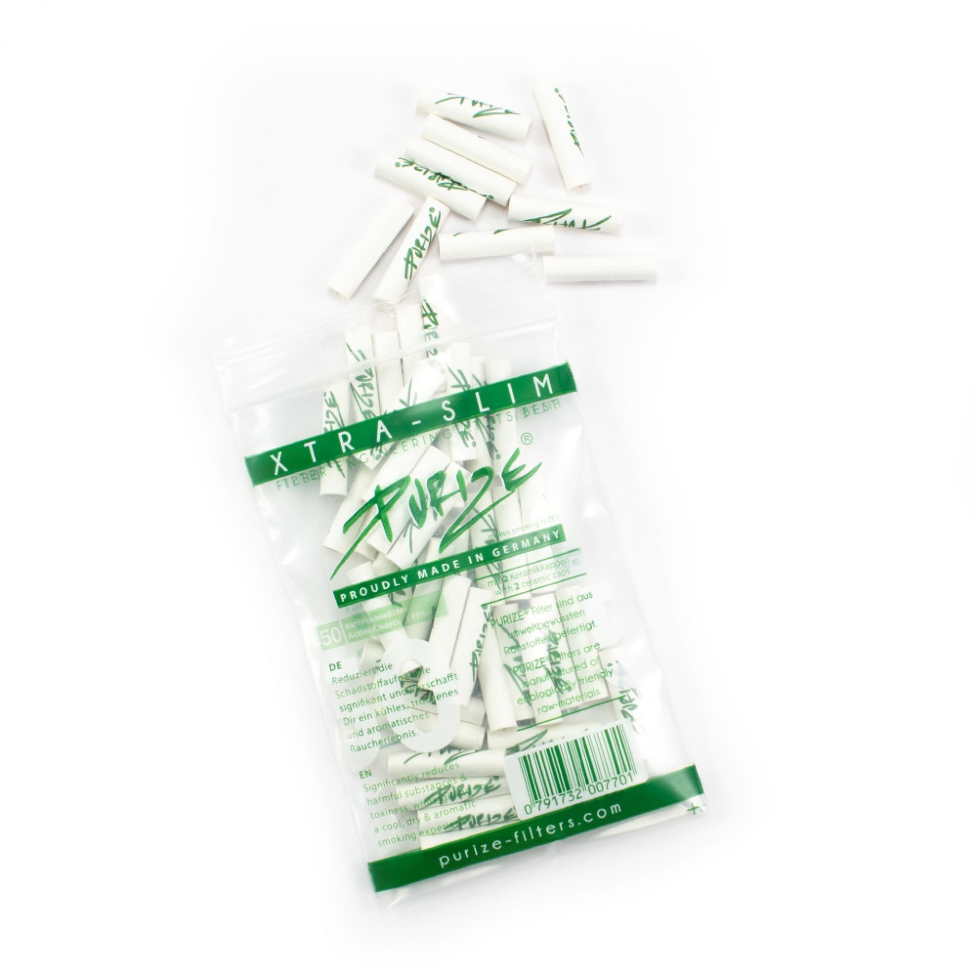 PURIZE Aktivkohlefilter Xtra Slim - Ø 5,9mm - 50er Beutel